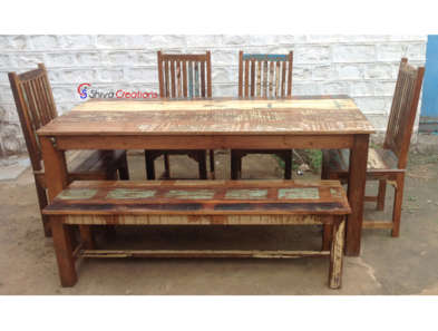 Reclaimed Wood Dining Set