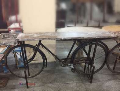 Iron/wooden cycle style bar table